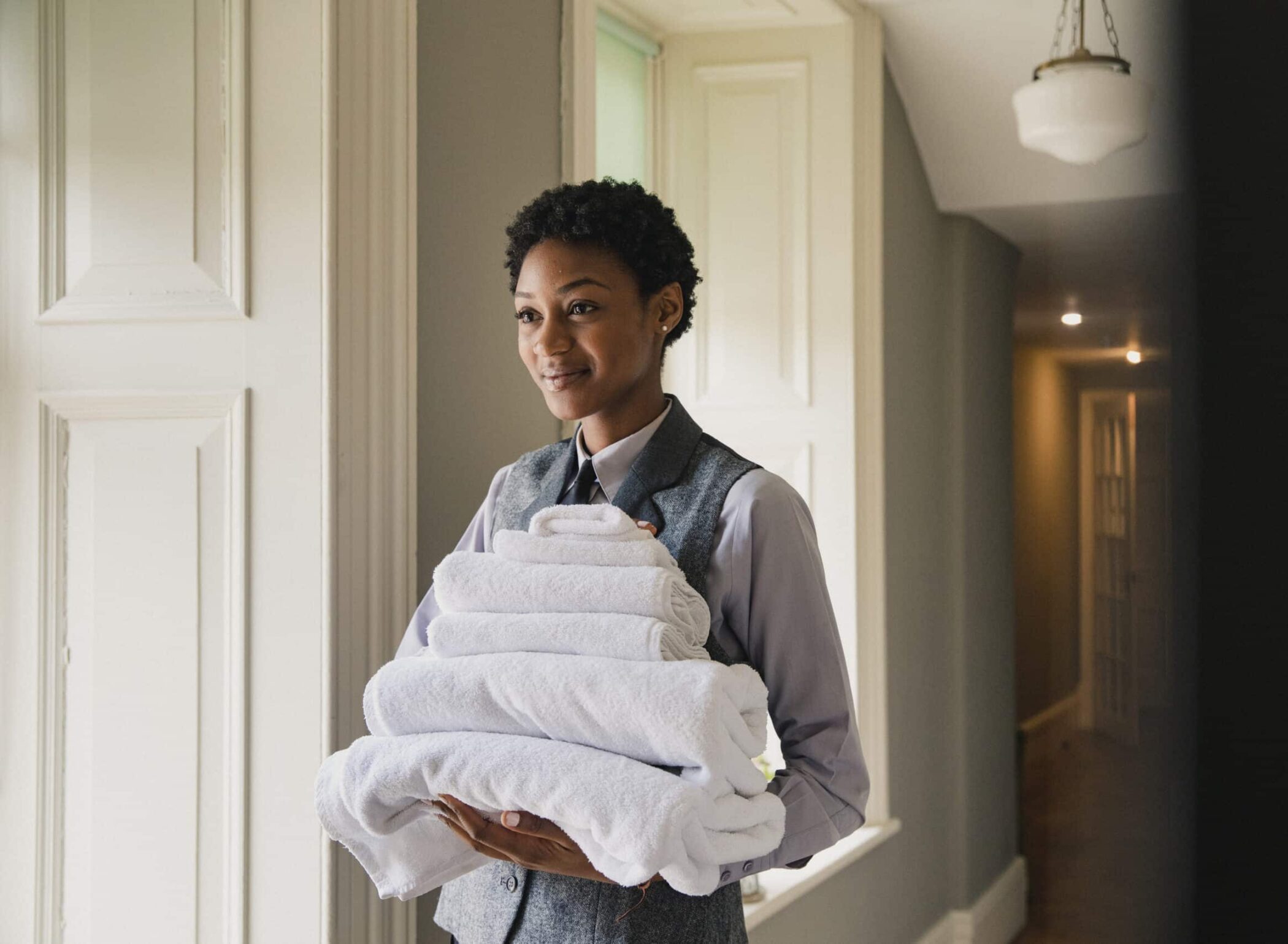 Housekeeper with Cotton Towels