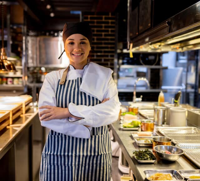 Portrait of a female chef at a restaurant